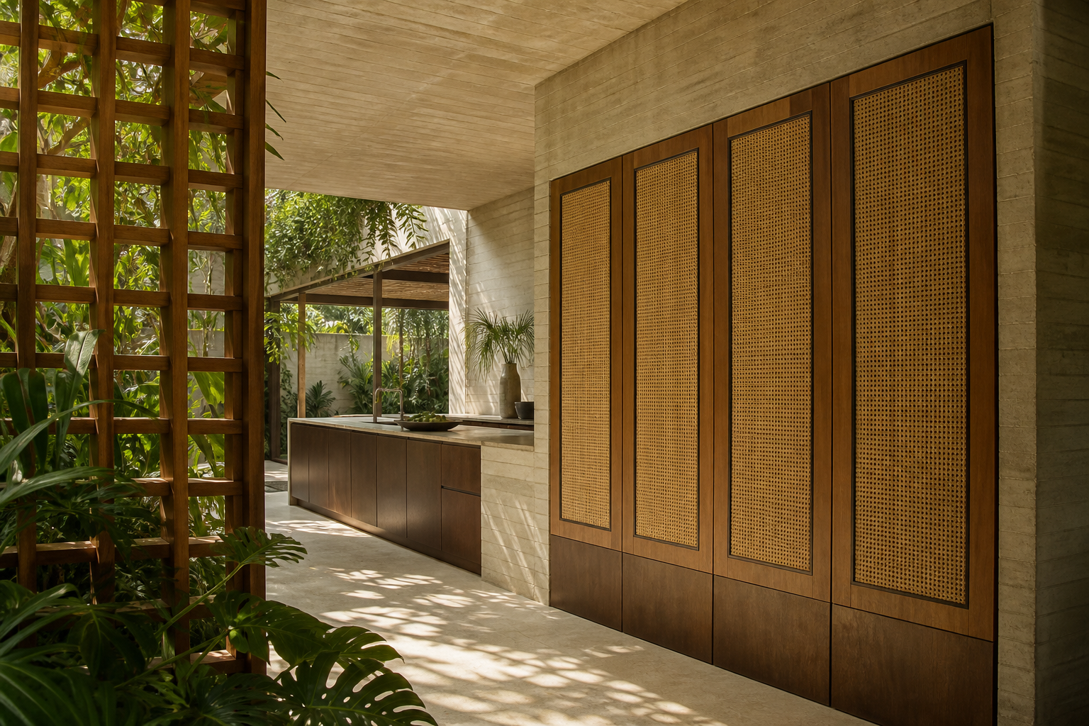 Fadior Cru Wine Cabinet Suite with Monolithic Service Plane — interior room context showing cabinet integration