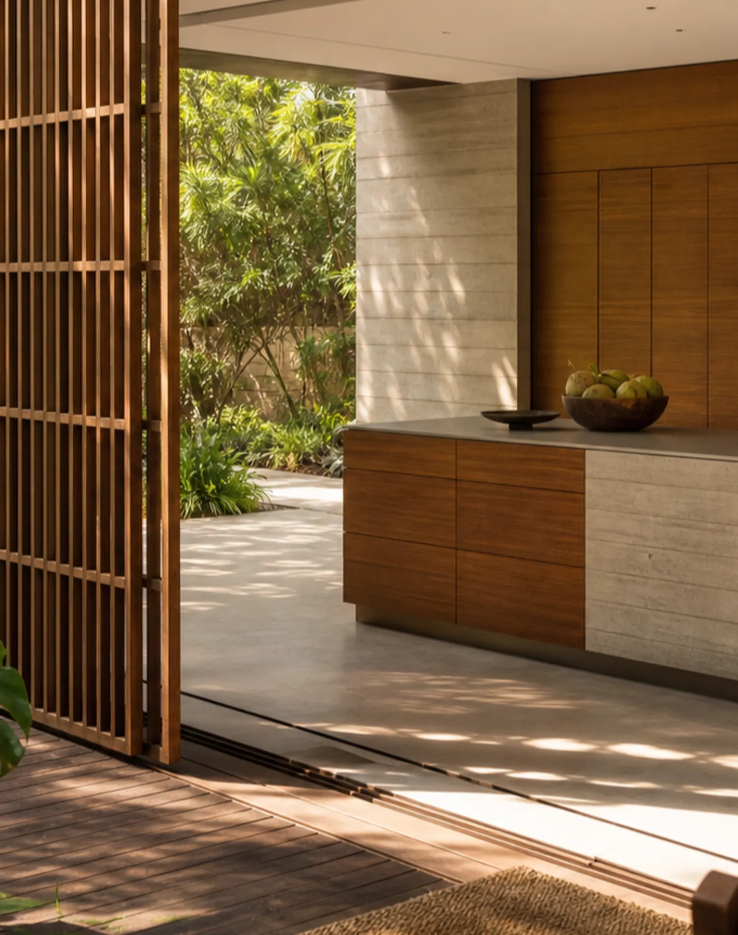 Fadior Silkstone Kitchen Suite with Courtyard Pantry Island — lifestyle setting with natural light and residential styling
