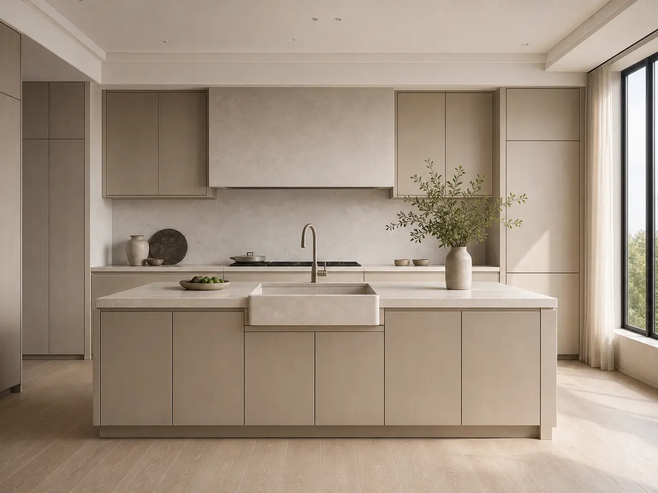 Fadior Silkstone Kitchen Suite with Apron Island Axis - custom 304 stainless steel kitchen cabinetry with residential finishes, storage planning, and daily workflow