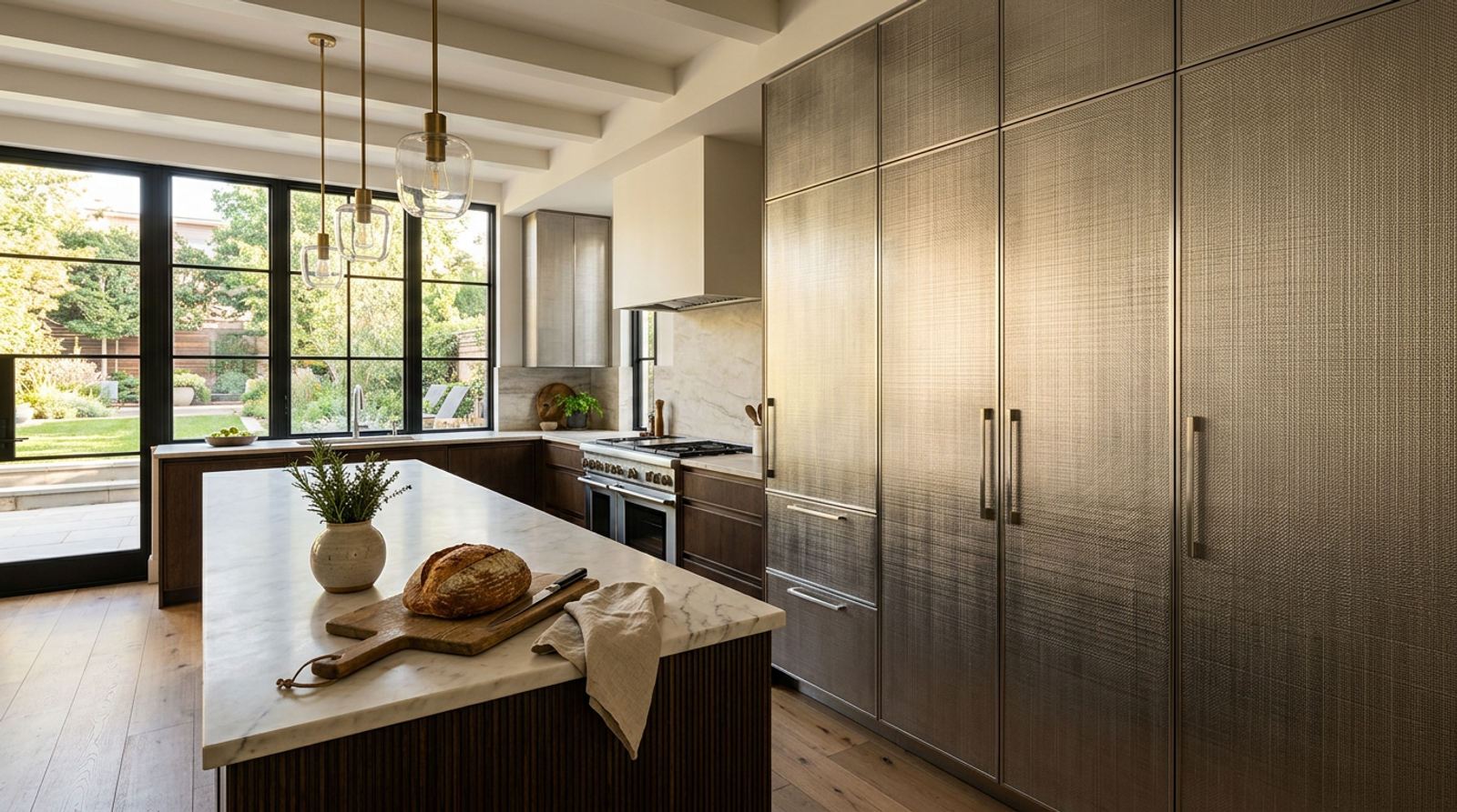 Luxury kitchen interior featuring Linen Embossed Texture — Fadior