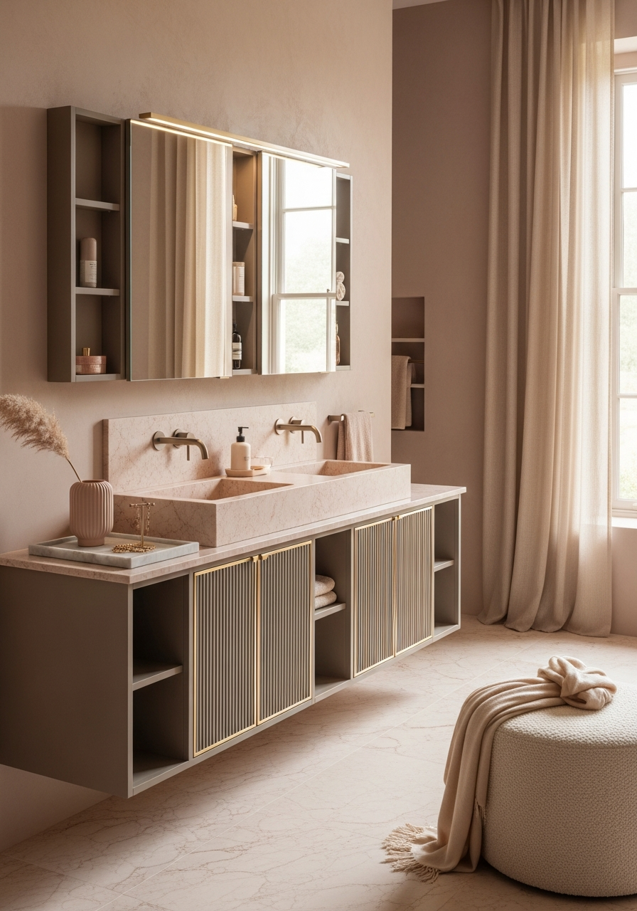Fadior Acqua Bath and Vanity Suite — interior room context showing cabinet integration