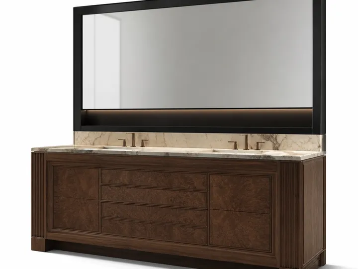 Fadior Solstice Bath and Vanity Suite with Thermal Mirror Grooming Ledge — 304 stainless steel bath and vanity system,