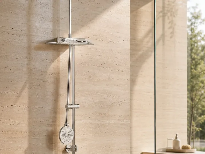 Sistema de Grifería de Ducha de Tres Funciones con Teclas Tipo Piano 380 mm — HJ-022