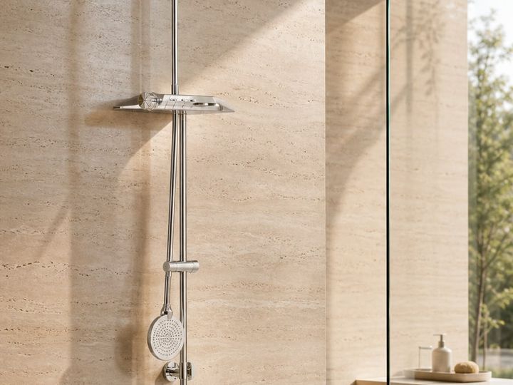 Shower Faucet System styled in a FADIOR HOME interior setting