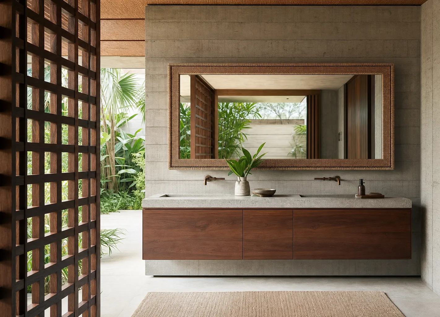 Fadior Verve Bath and Vanity Suite with Stone Reveal Basin Wall — 304 stainless steel bath and vanity system, front view
