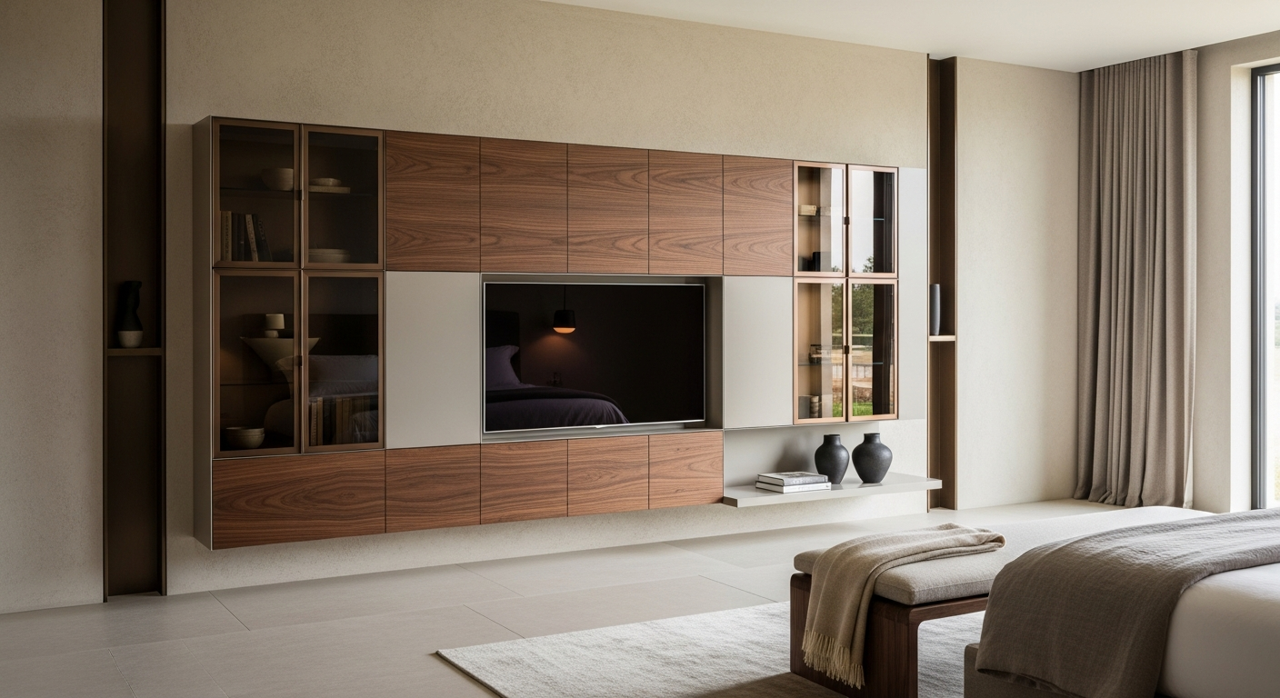 Fadior Essence Media Console — lifestyle setting with natural light and residential styling