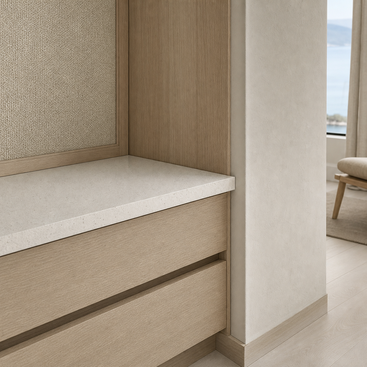 Fadior Voyage Wardrobe Suite with Quartz Valet Packing Gallery — close-up of stainless steel finish and hardware detail