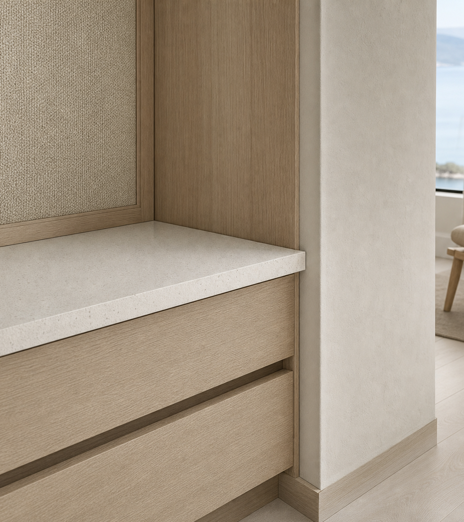 Fadior Voyage Wardrobe Suite with Quartz Valet Packing Gallery — close-up of stainless steel finish and hardware detail