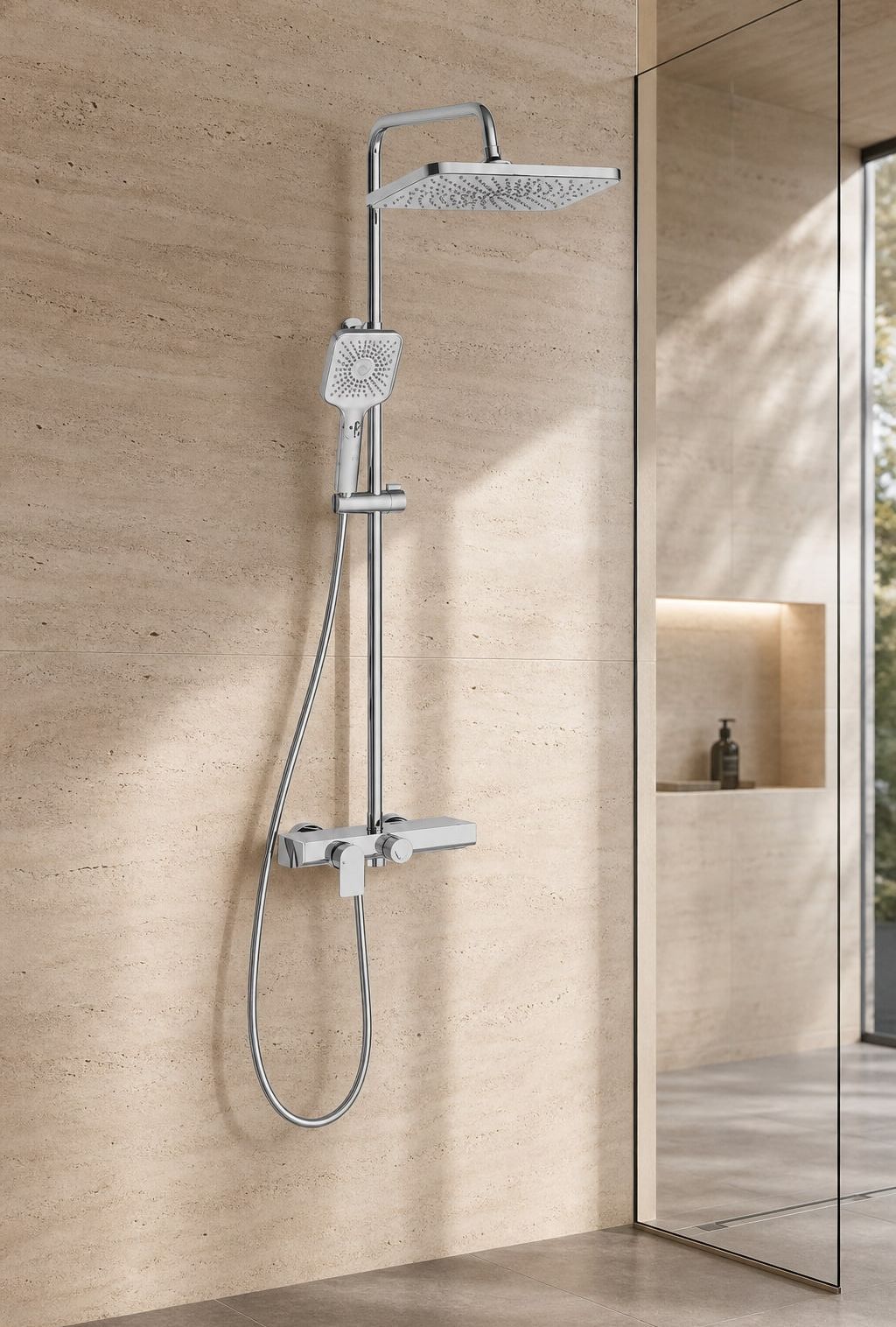 Shower Faucet System styled in a FADIOR HOME interior setting