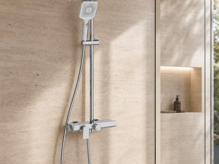 Shower Faucet System styled in a FADIOR HOME interior setting