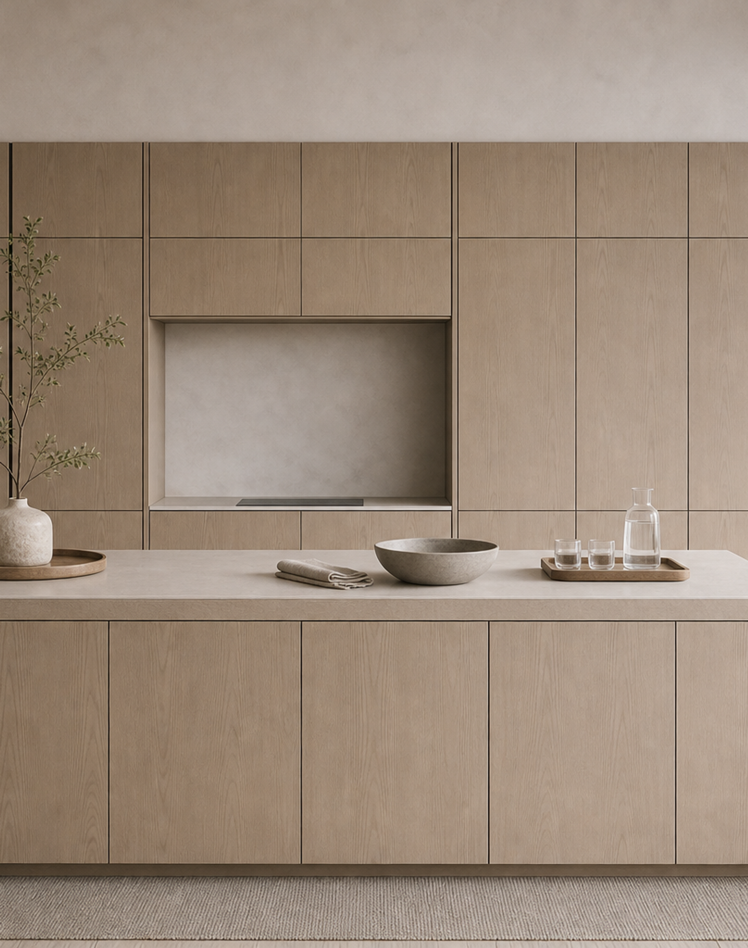 Fadior Solace Kitchen Suite with Cold-Finished Hearth Island — lifestyle setting with natural light and residential styling