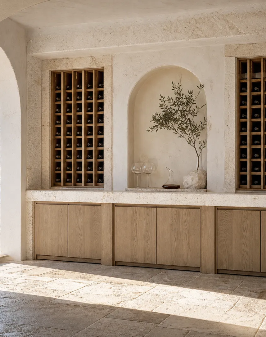 Suite de Armario de Vinos Estuary con Nicho de Decantación Cove perspectiva interior