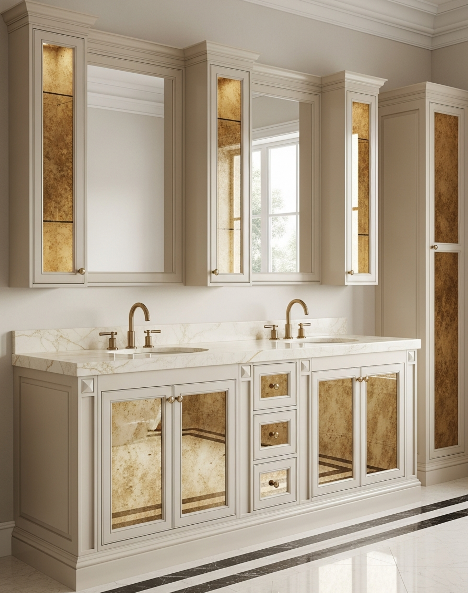 Fadior Acqua Bath and Vanity Suite — interior room context showing cabinet integration