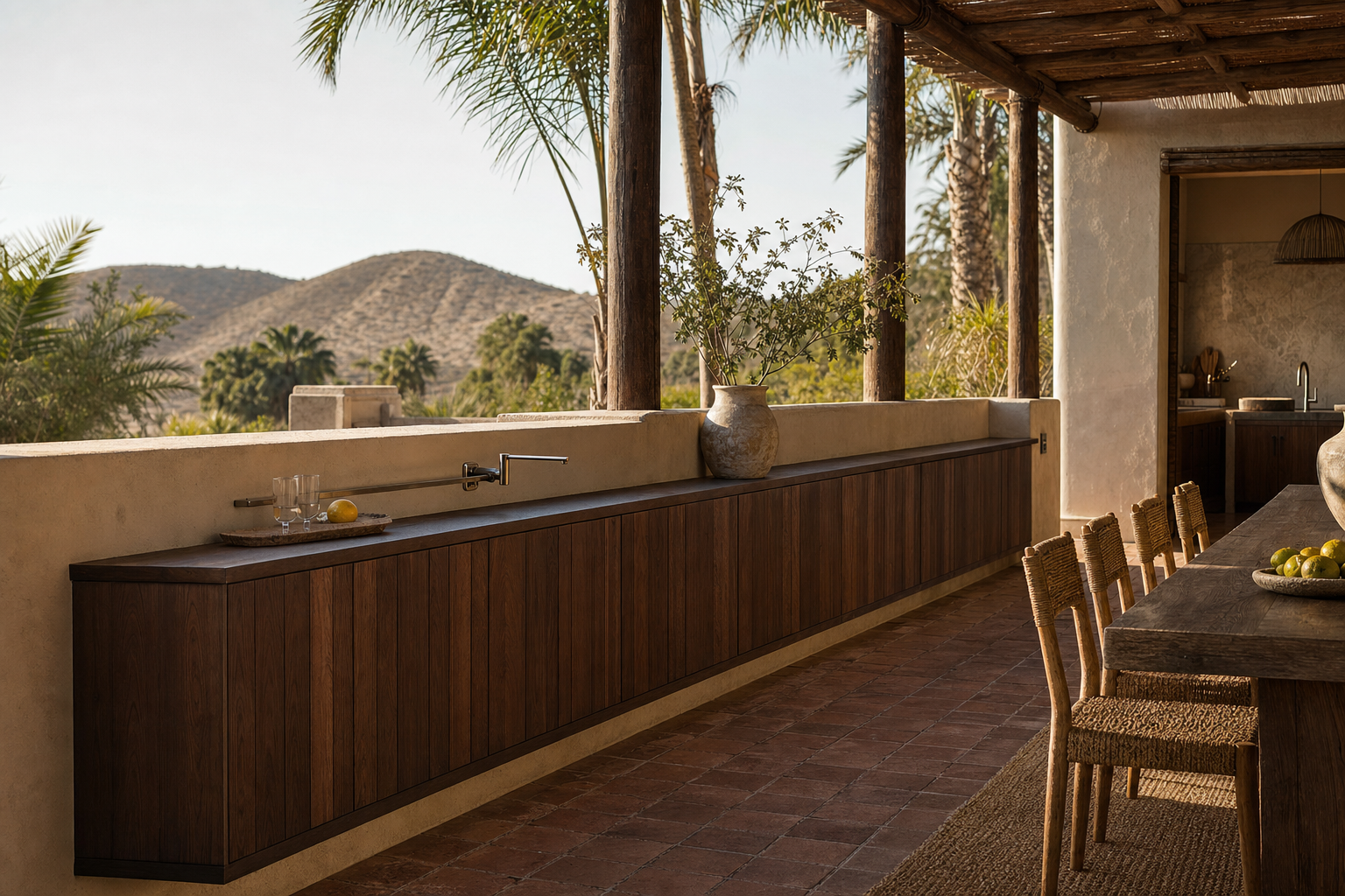 Fadior Dusk Balcony Suite with Canopy Tapline Aperitif Rail — lifestyle setting with natural light and residential styling
