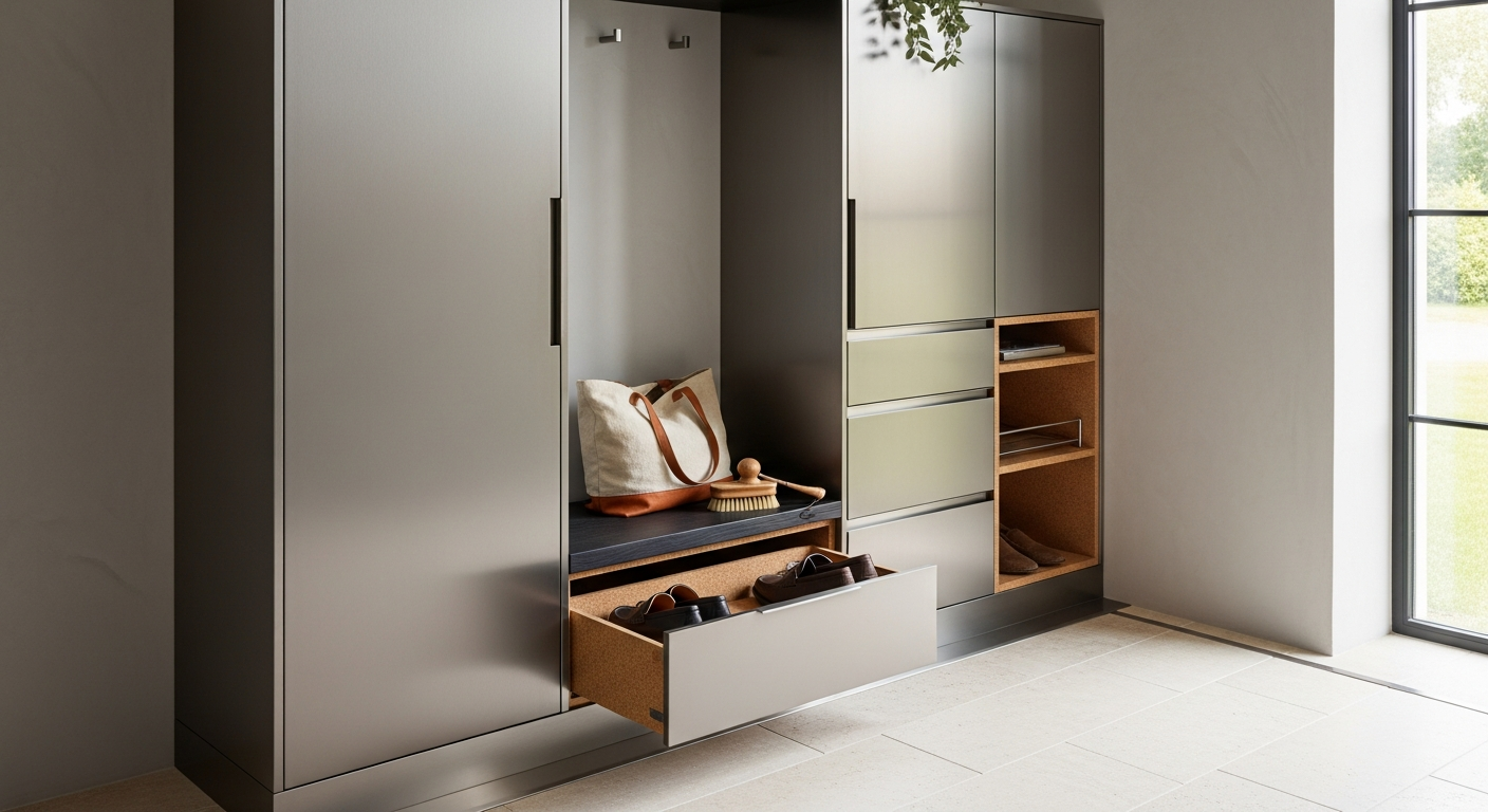 Fadior Archetype Entry Hall Cabinet — lifestyle setting with natural light and residential styling