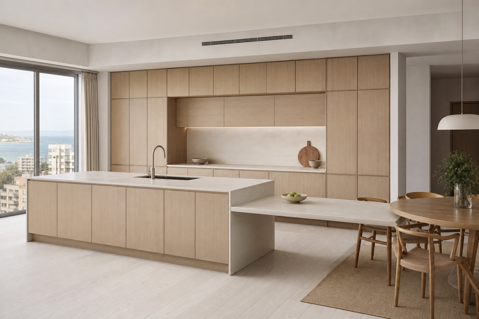 Fadior Dream Home Kitchen Suite with Breakfast Service Bridge — interior room context showing cabinet integration