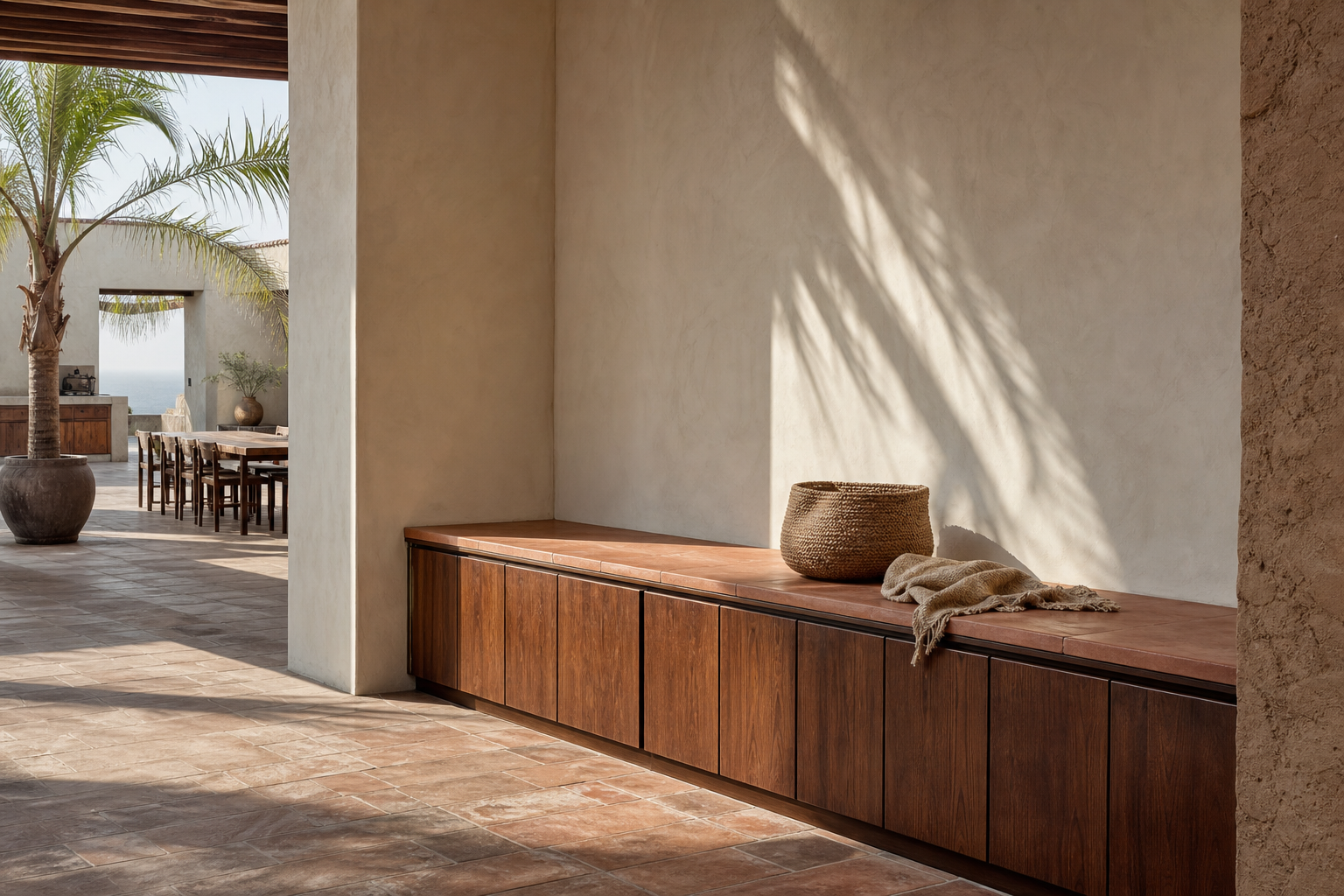 Fadior Ecliptic Entryway Suite with Cooling Reflective Arrival Wall — lifestyle setting with natural light and residential