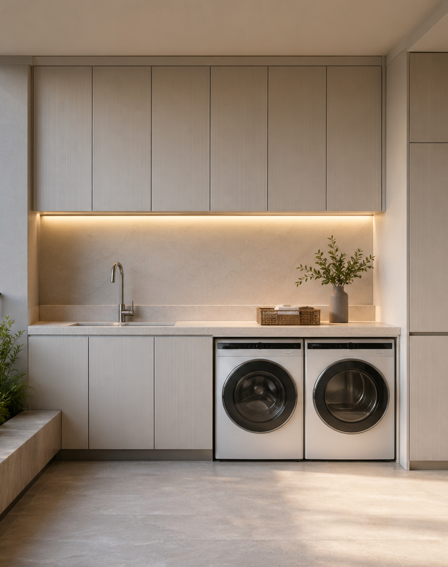 Fadior Aurora Balcony Suite with Lantern Utility Horizon — interior room context showing cabinet integration