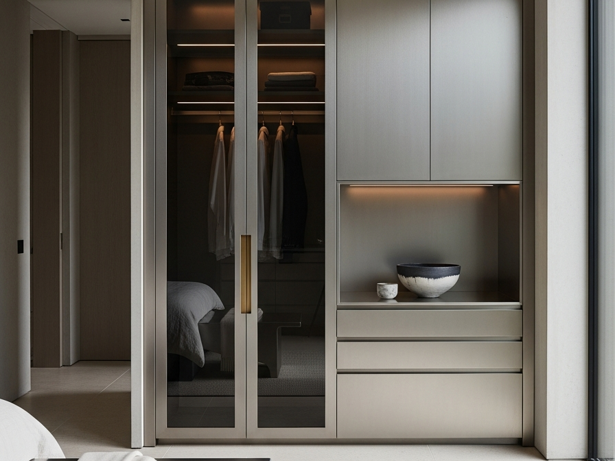 Fadior Brera Wardrobe Suite — 304 stainless steel wardrobe system, front view