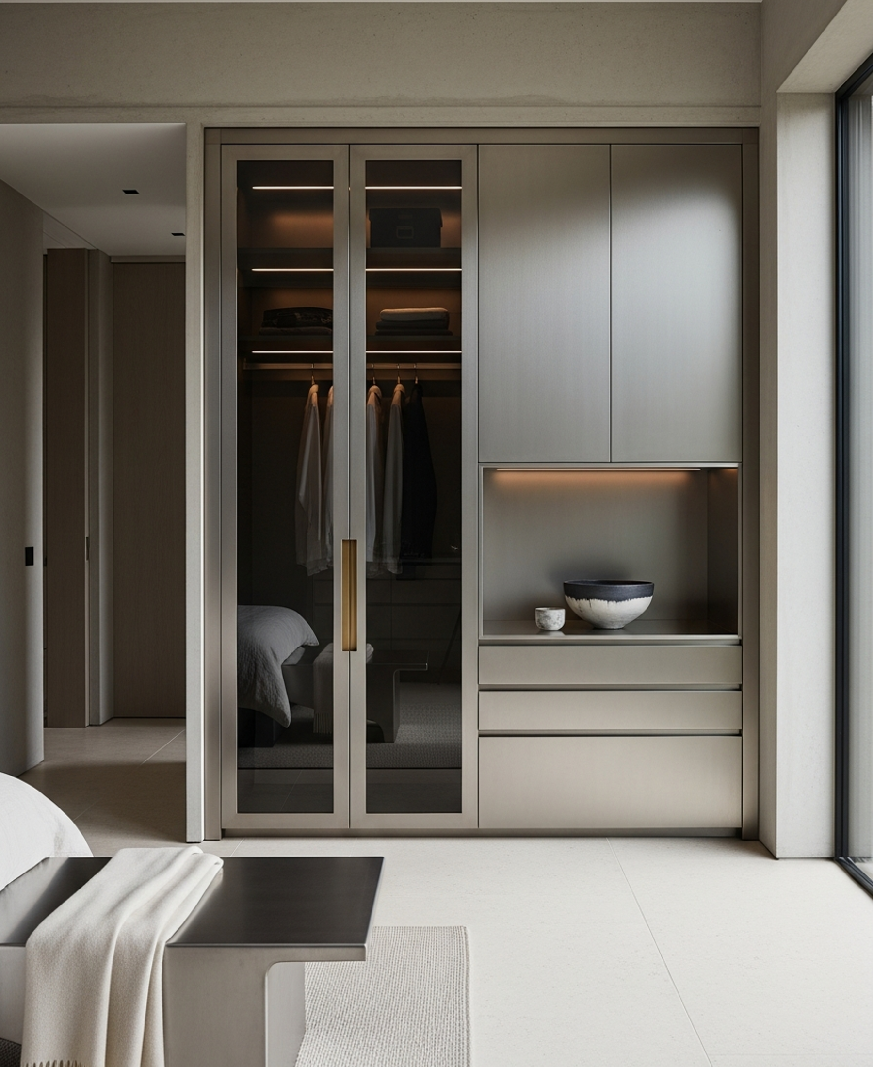 Fadior Brera Wardrobe Suite — 304 stainless steel wardrobe system, front view