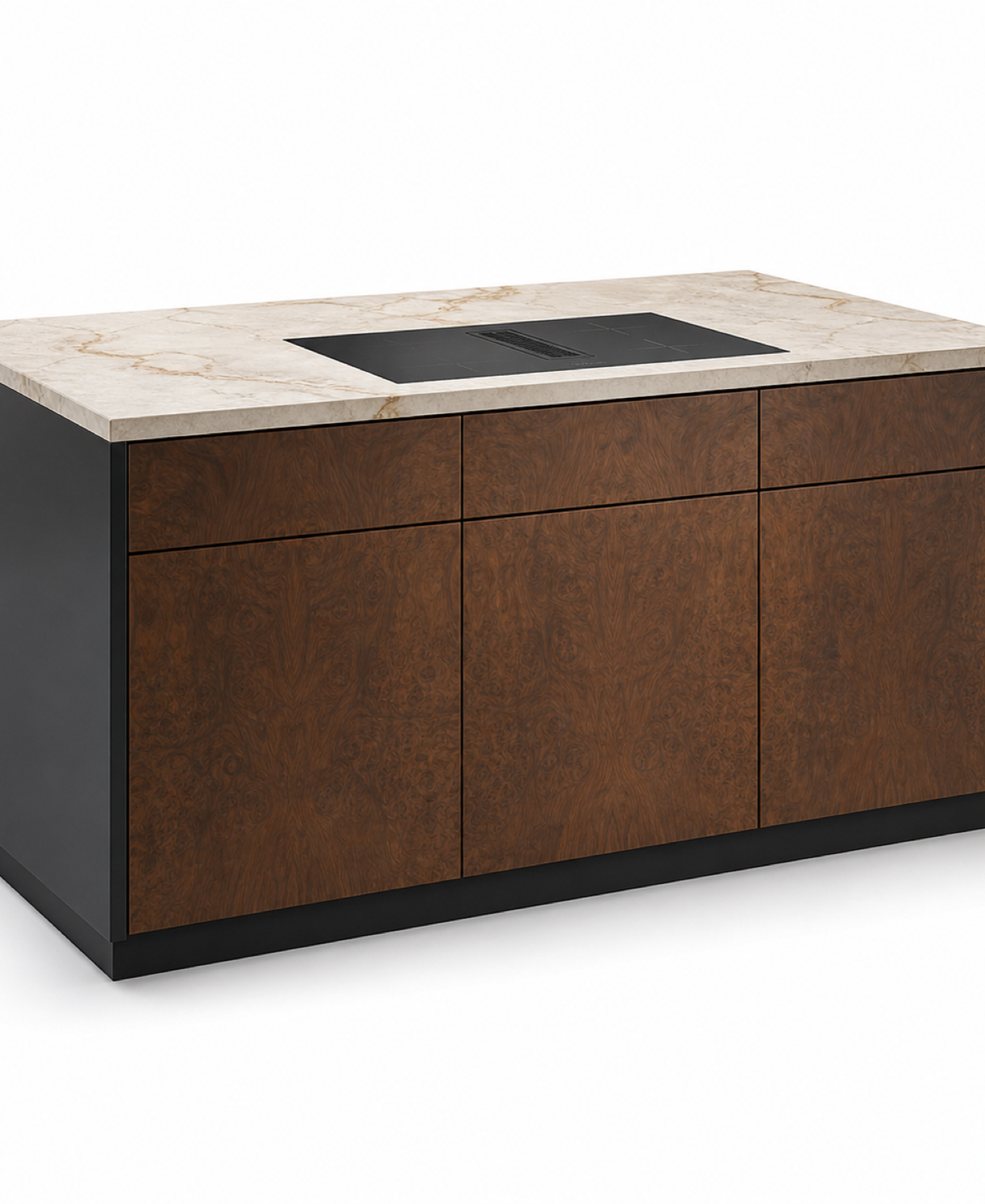 Fadior Forge Kitchen Suite with Induction Flush Island Dock — 304 stainless steel kitchen system, front view