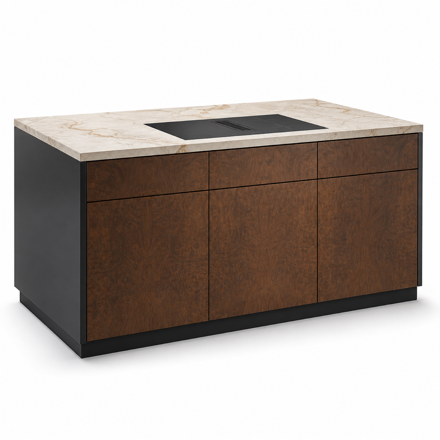 Fadior Forge Kitchen Suite with Induction Flush Island Dock — 304 stainless steel kitchen system, front view