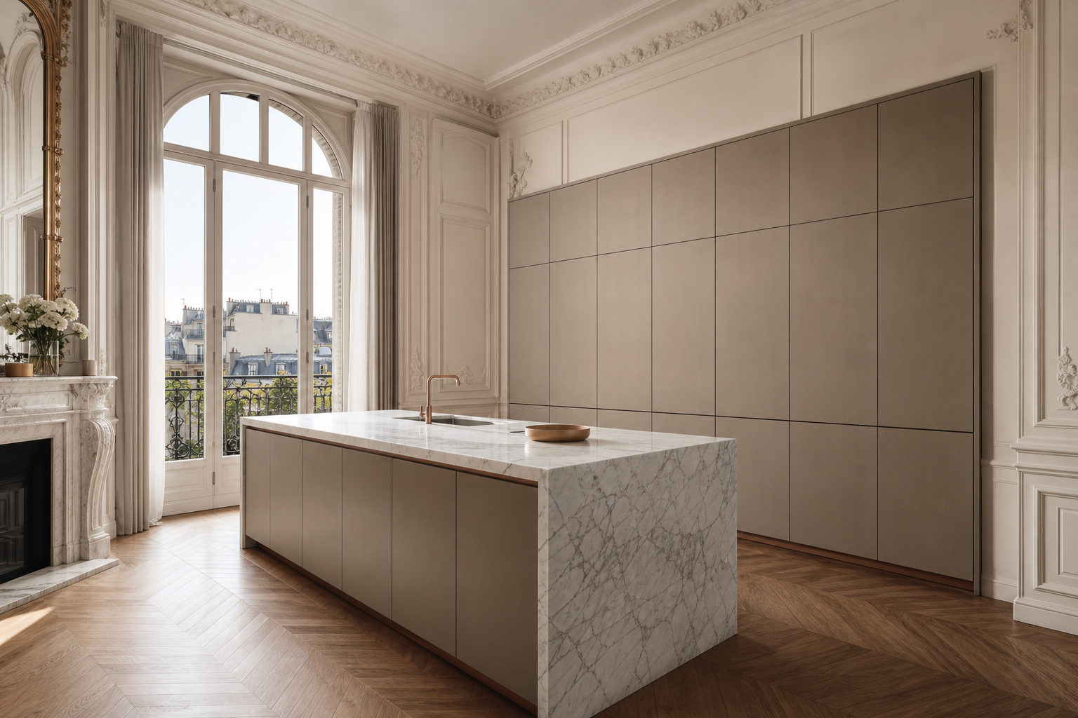 Fadior Riviera Kitchen Suite with Tactile Prep Relay Wall — 304 stainless steel kitchen system, front view