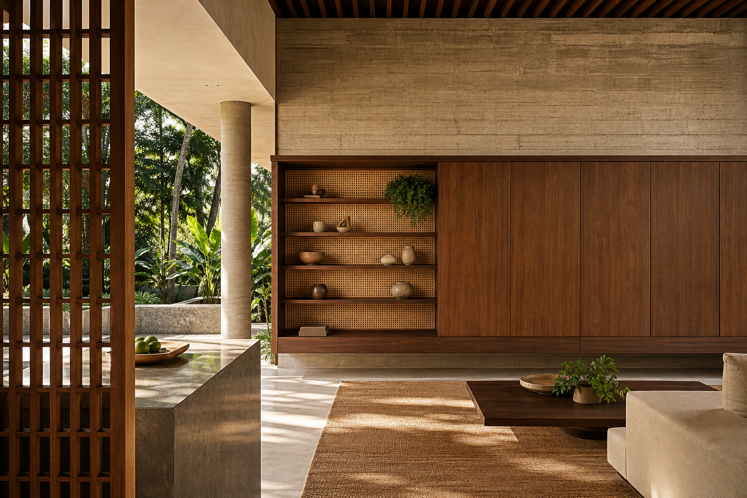 Fadior Galleria Living Room Suite with Arcaded Media Loggia — lifestyle setting with natural light and residential styling