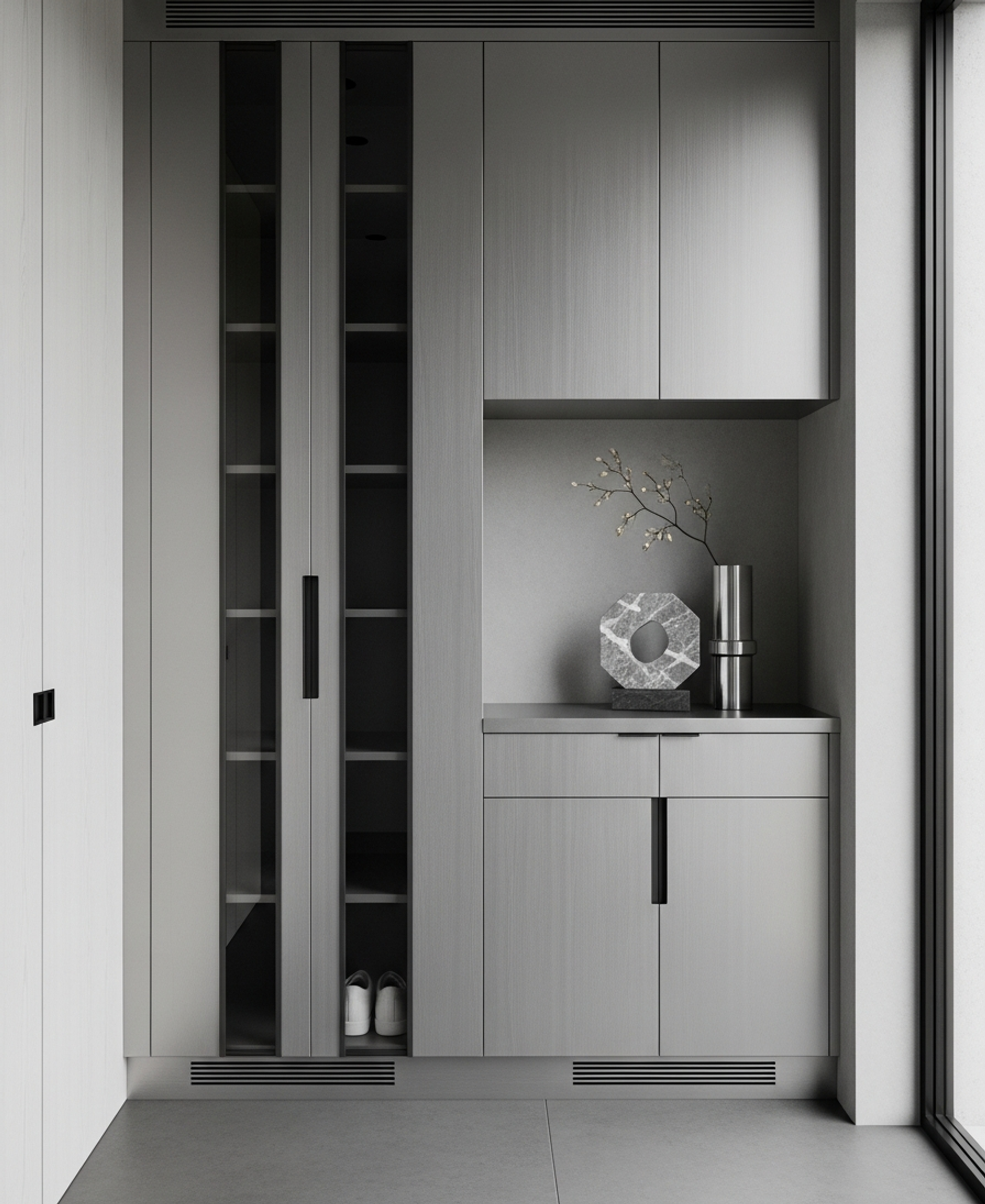 Fadior Archetype Entryway Suite — 304 stainless steel entryway system, front view