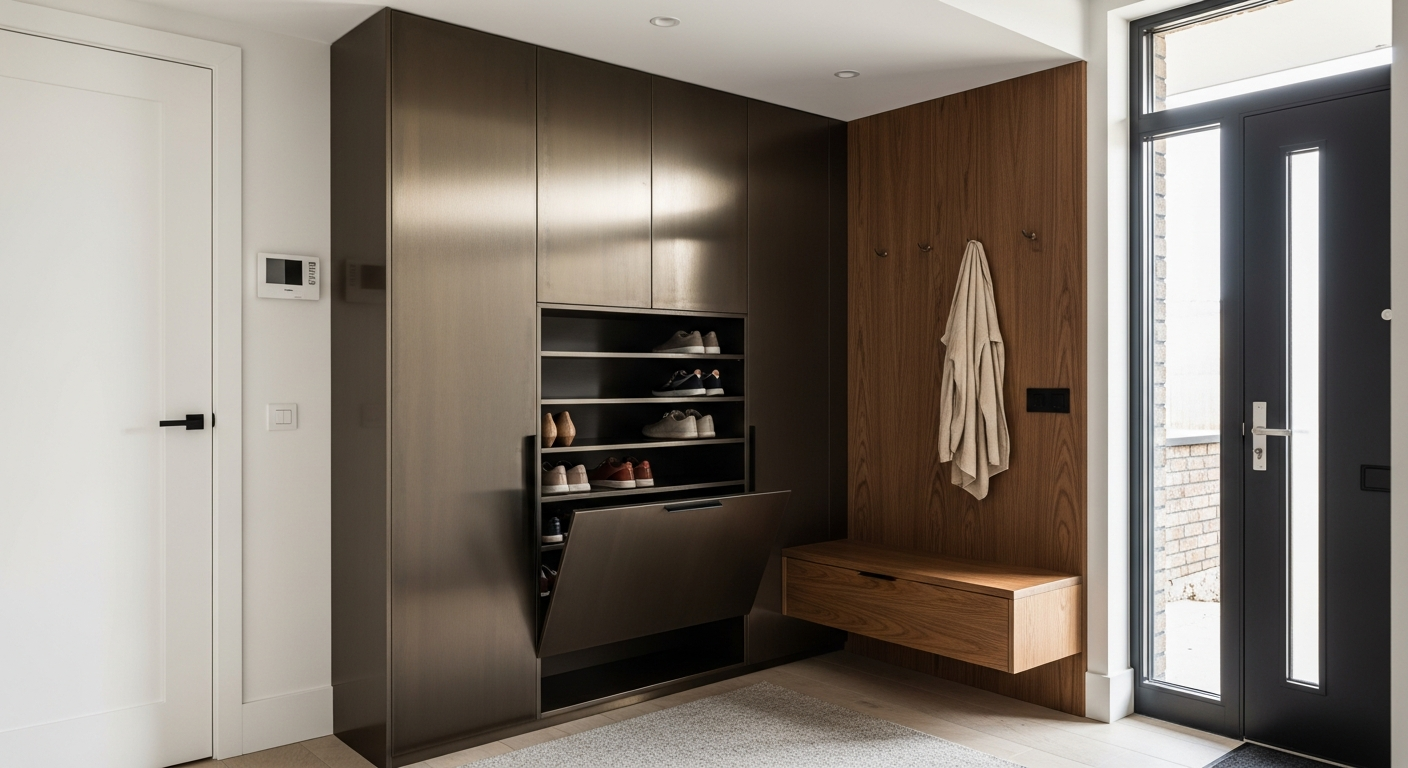 Fadior Archetype Entry Cabinet — lifestyle setting with natural light and residential styling