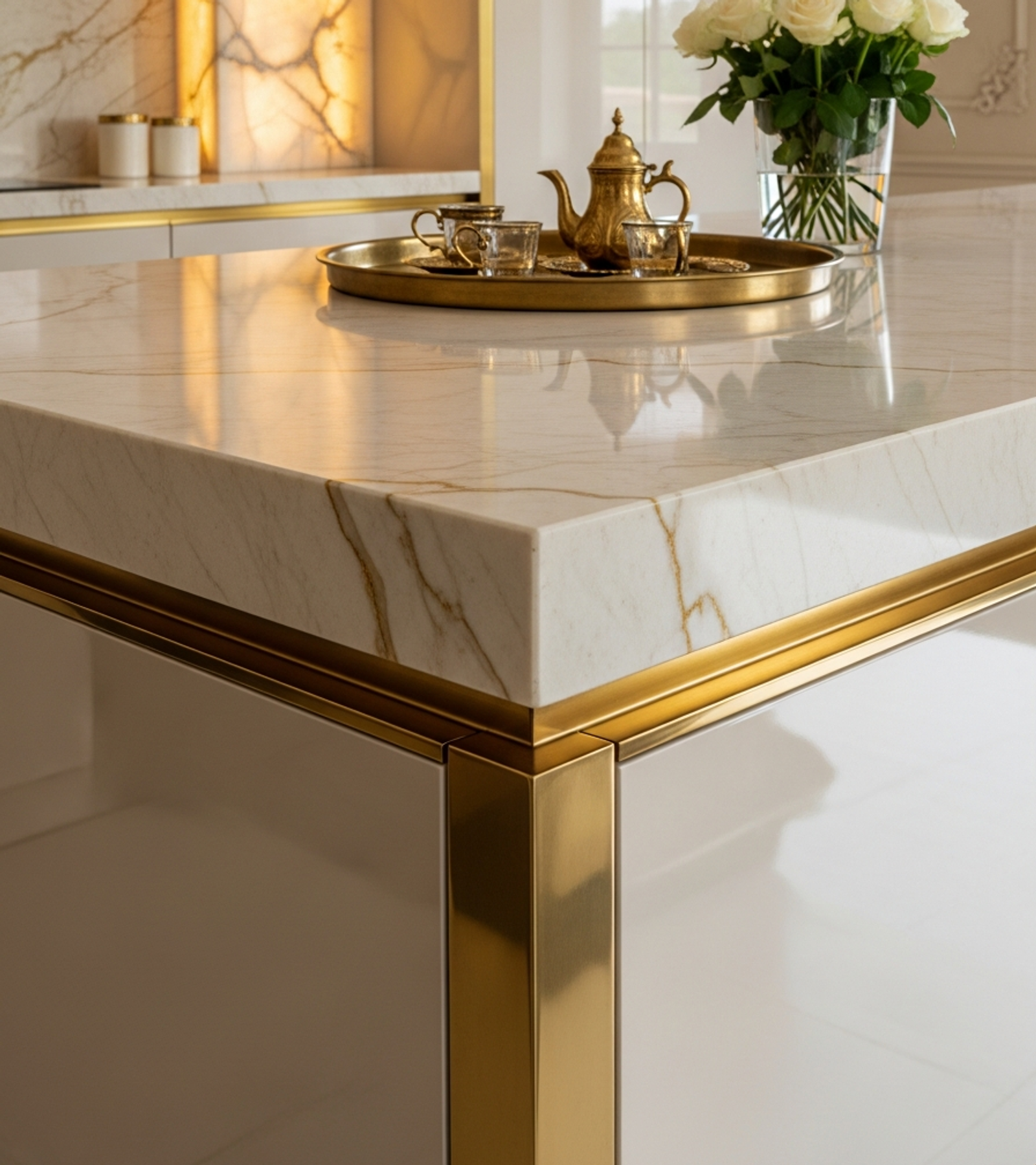 Fadior Abyss Golden Mirage Island — close-up of stainless steel finish and hardware detail