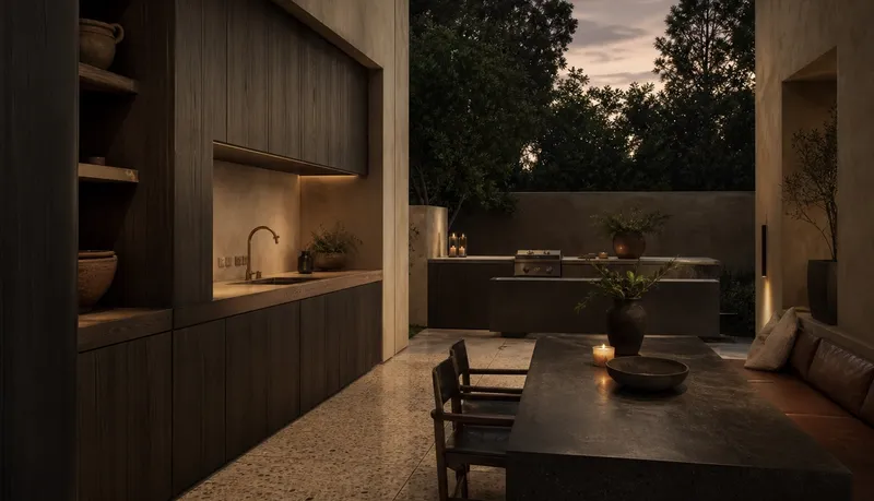 Cocina Modular Exterior: Guía de Planificación 2026 — editorial de Fadior sobre mobiliario en acero inoxidable 304