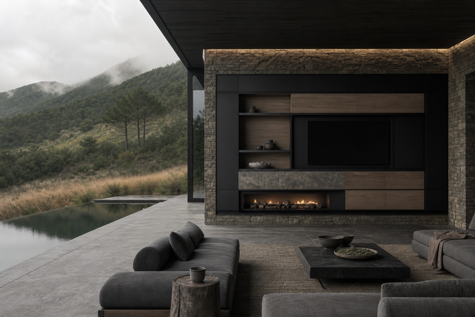 Suite de Salón Veneto con Cinta de Hogar de Porcelana estudio de adaptación