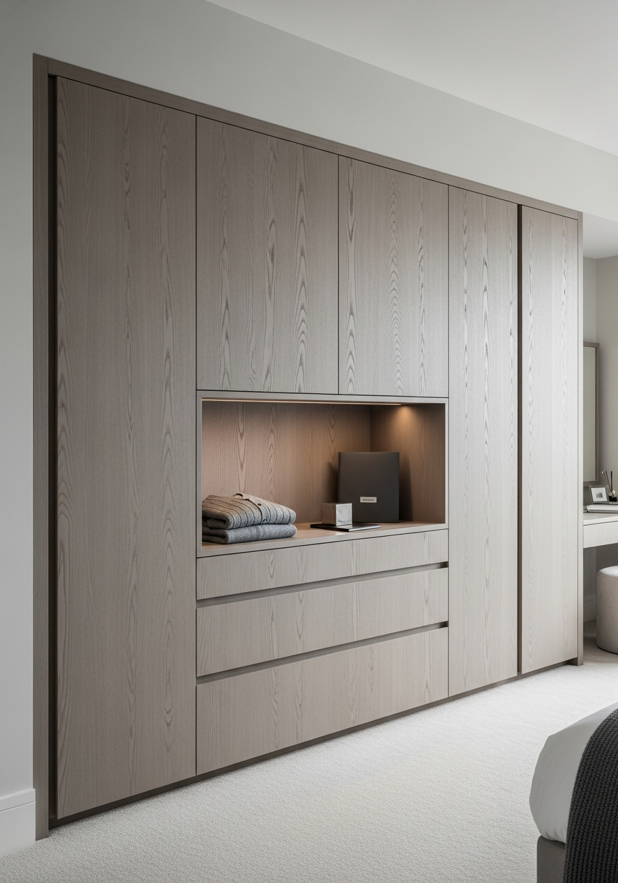 Fadior Brera Clerestory Wardrobe — 304 stainless steel wardrobe system, front view