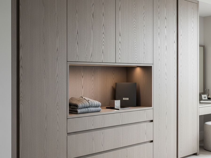 Fadior Brera Clerestory Wardrobe — 304 stainless steel wardrobe system, front view