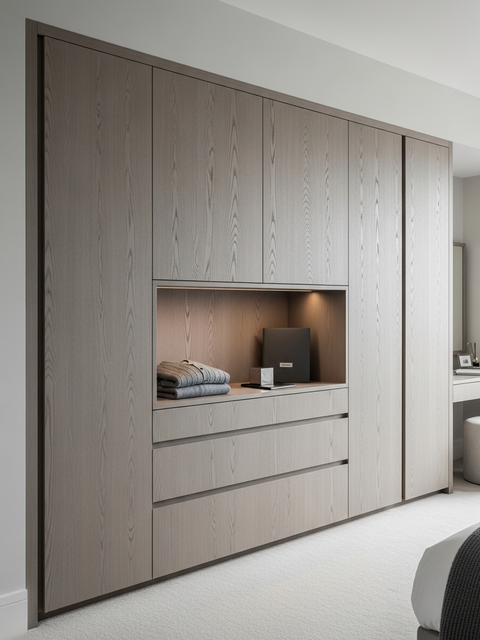 Fadior Brera Clerestory Wardrobe — 304 stainless steel wardrobe system, front view