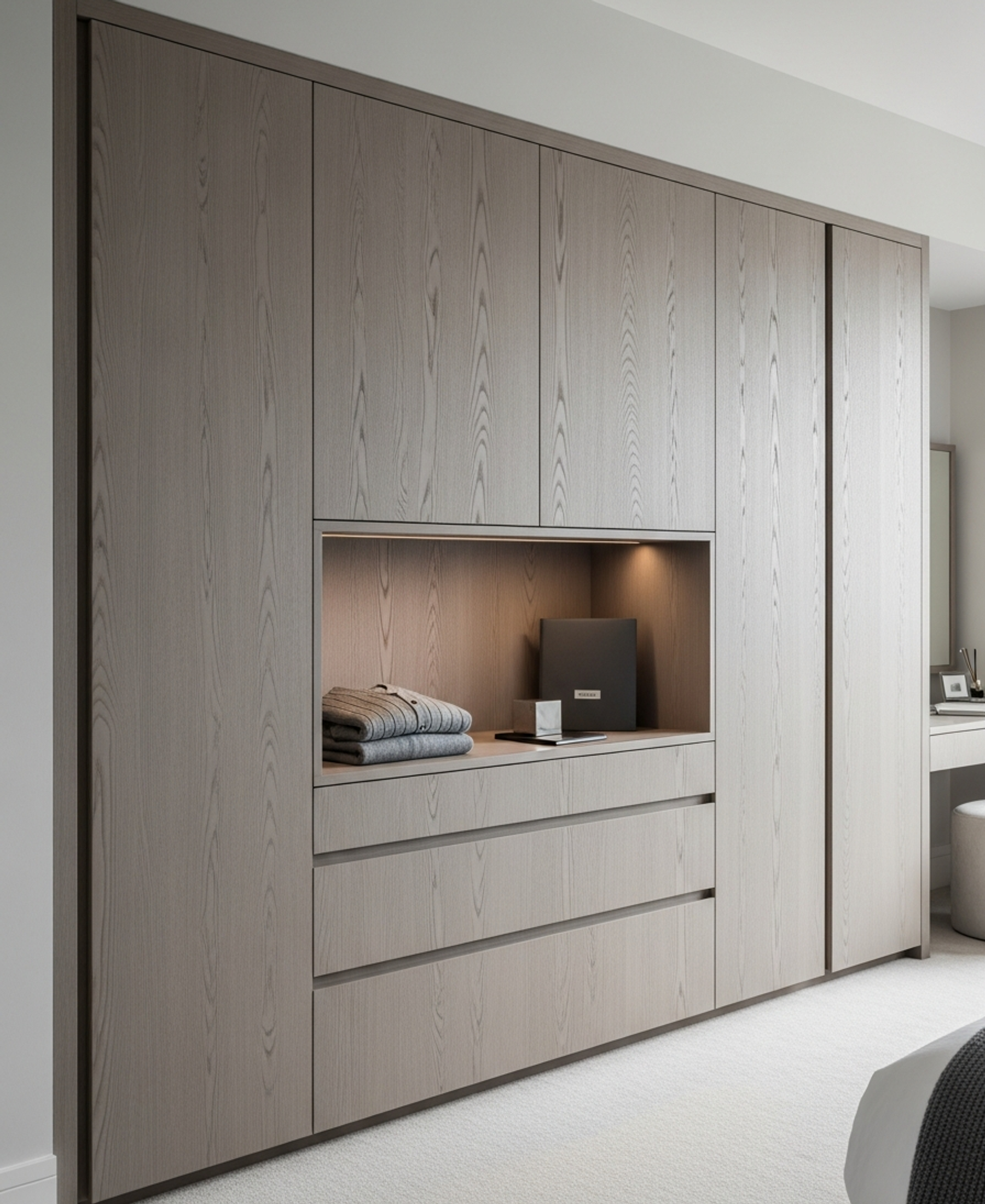 Fadior Brera Clerestory Wardrobe — 304 stainless steel wardrobe system, front view
