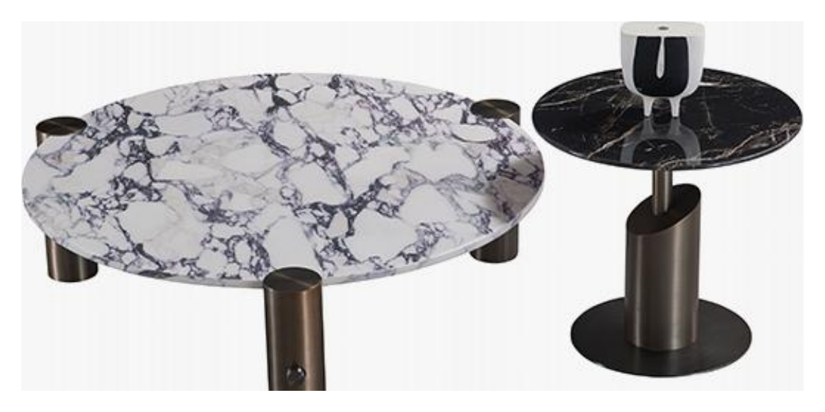 Mesa de centro con tapa de piedra φ1140 × 330 vista del producto
