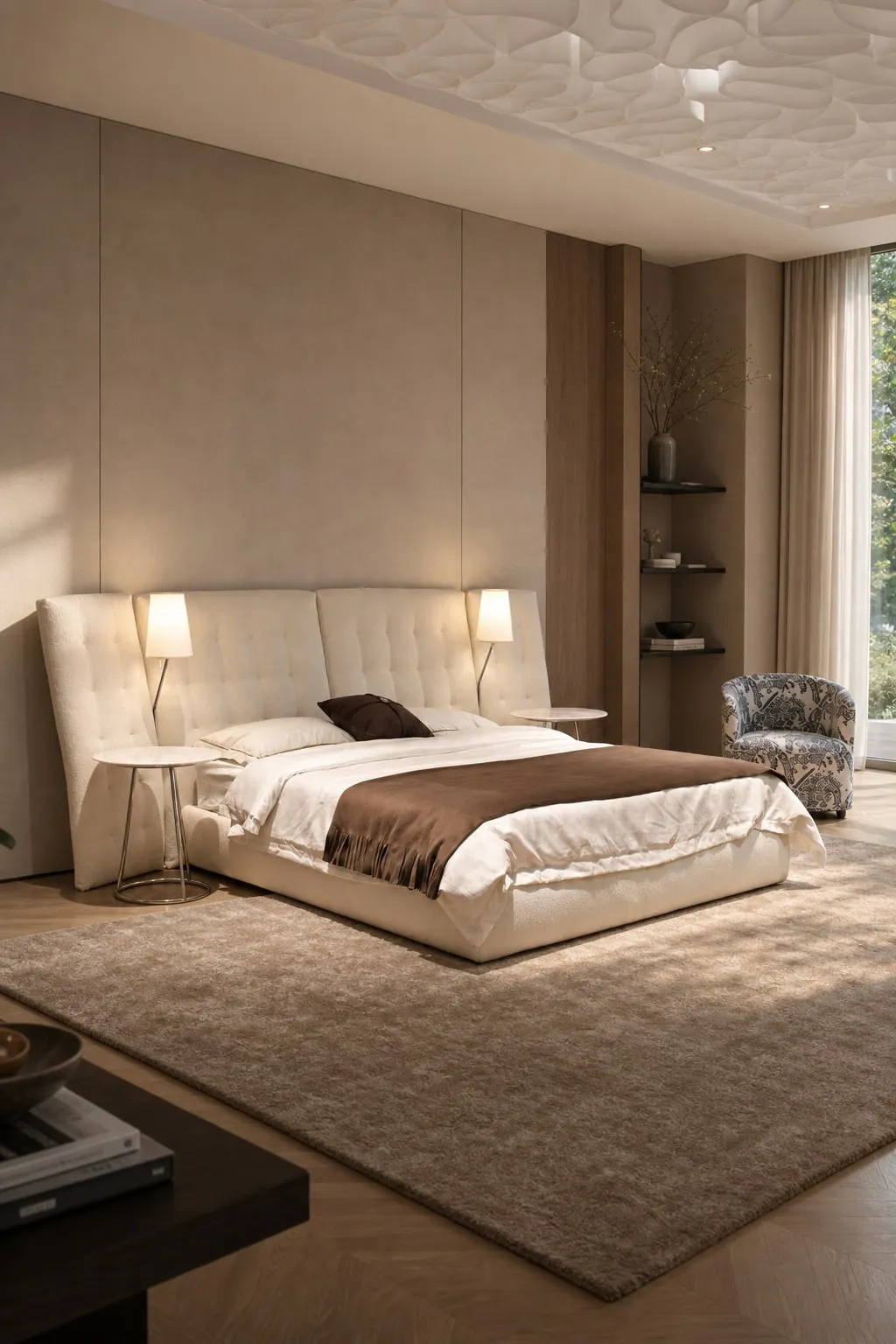Grid-Tufted Wing-Panel Fabric Bed