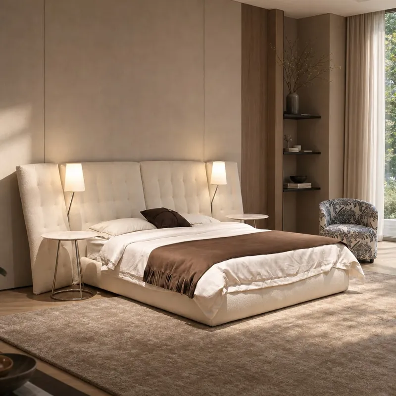 Grid-Tufted Wing-Panel Fabric Bed
