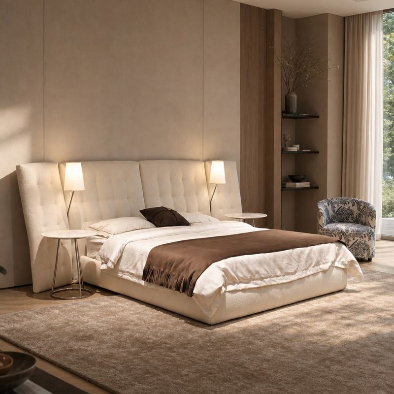 Upholstered Bed (Premium fabric) styled in a FADIOR HOME interior setting