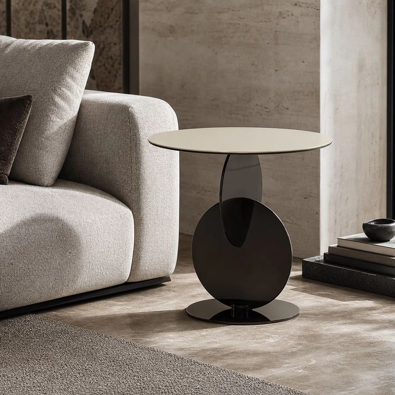 Side Table (Luxury stone) styled in a FADIOR HOME interior setting