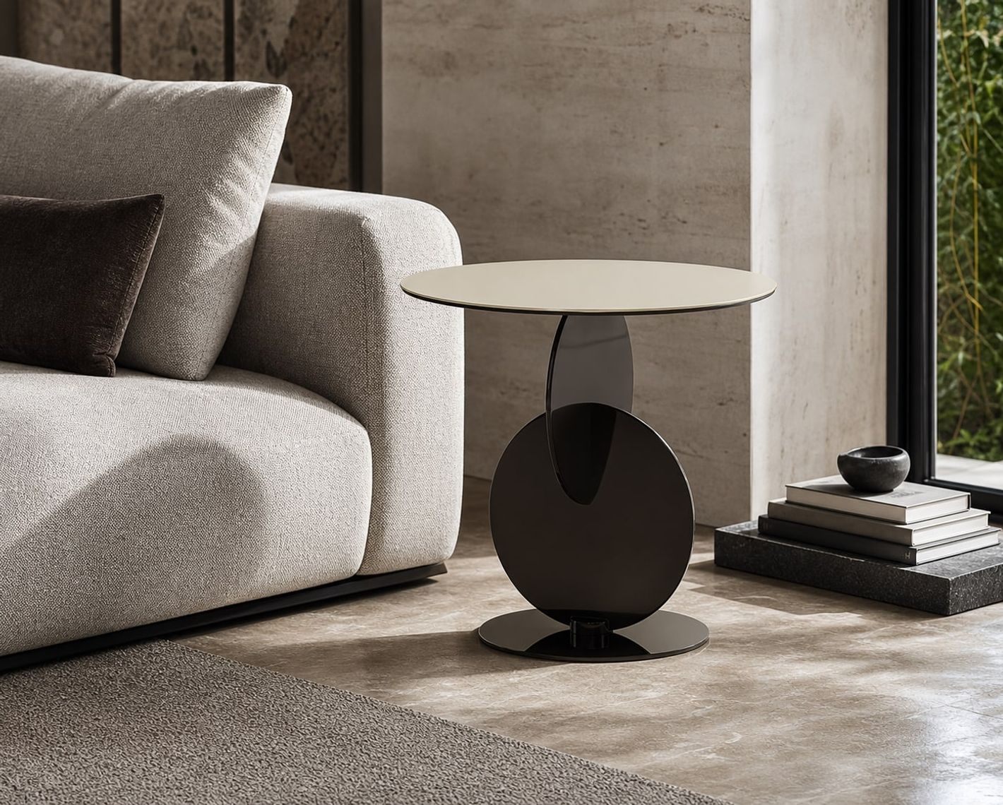 Side Table (Luxury stone) styled in a FADIOR HOME interior setting