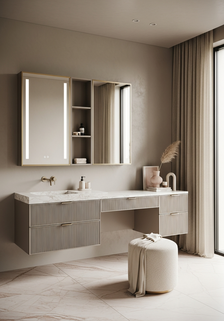 Fadior Verve Bath and Vanity Suite — 304 stainless steel bath and vanity system, front view