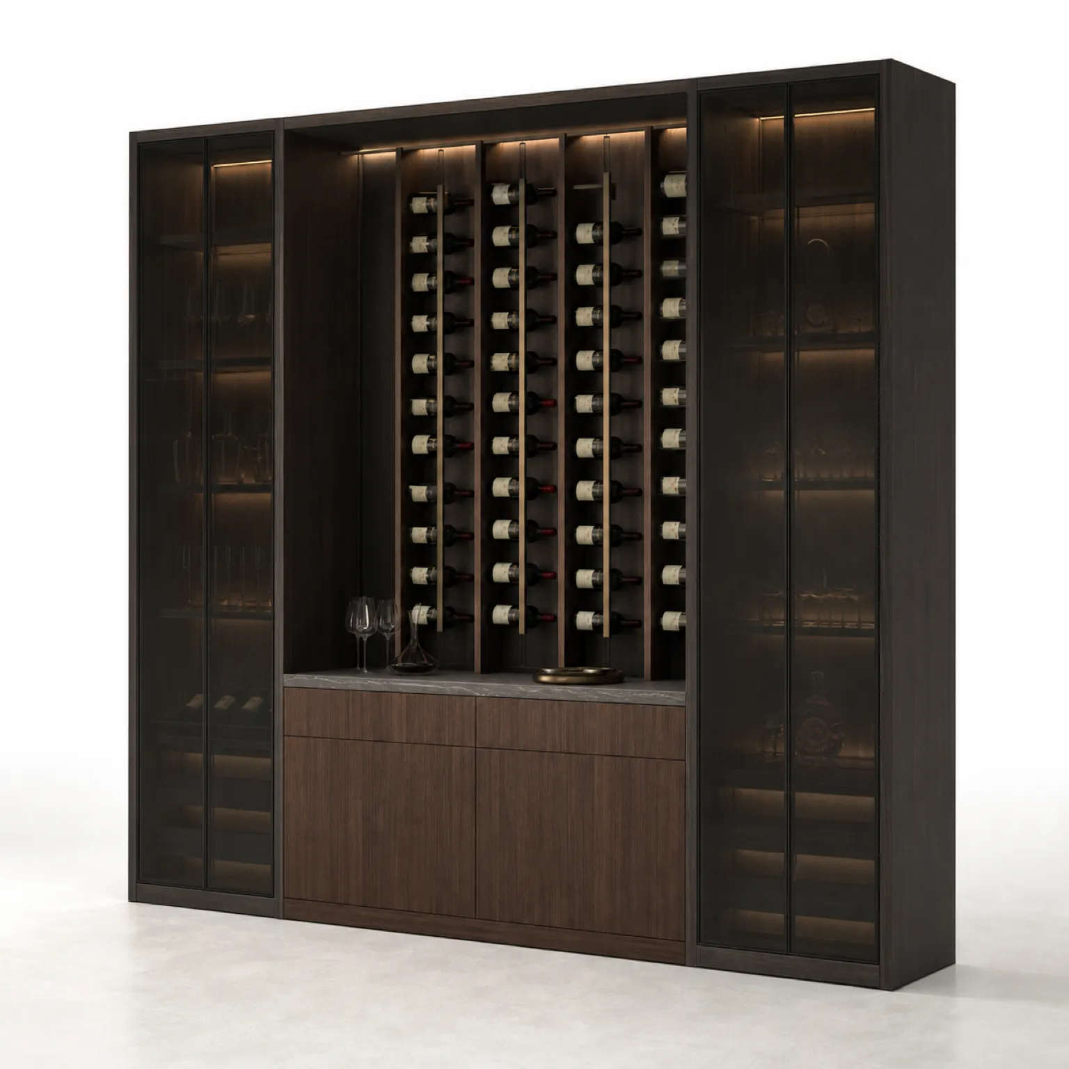Suite de Armario de Vinos Grotto con Barra Vertical de Botellas vista principal
