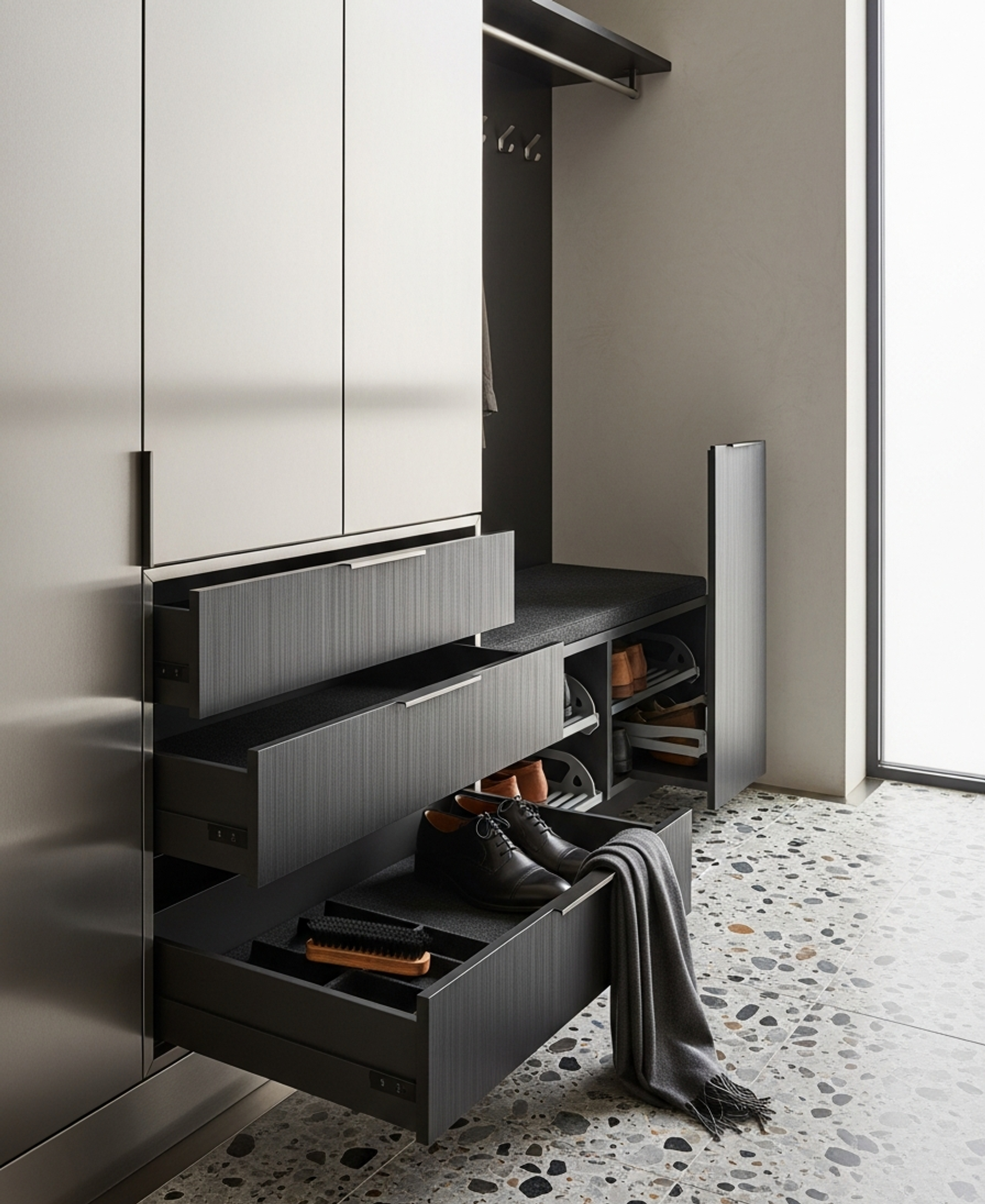 Fadior Archetype Entryway Suite — 304 stainless steel entryway system, front view