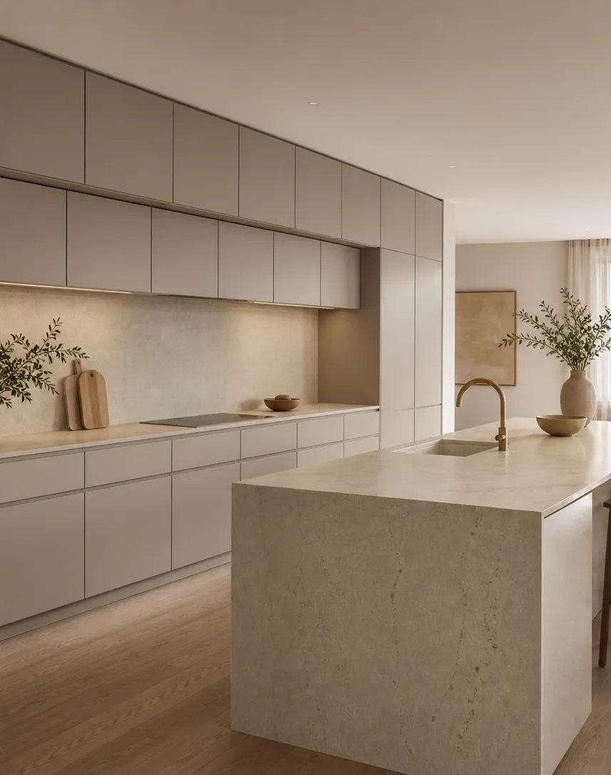 Fadior Pavilion Kitchen with Silent Service Spine — interior room context showing cabinet integration