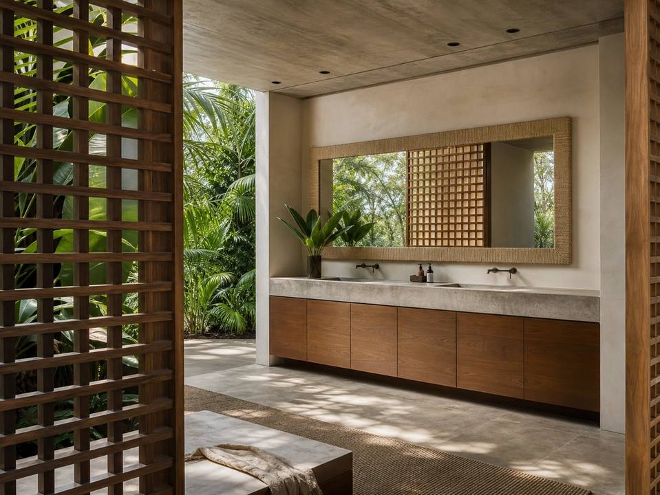 Fadior Alcove Architectural Water Vanity — 304 stainless steel bath and vanity system, front view