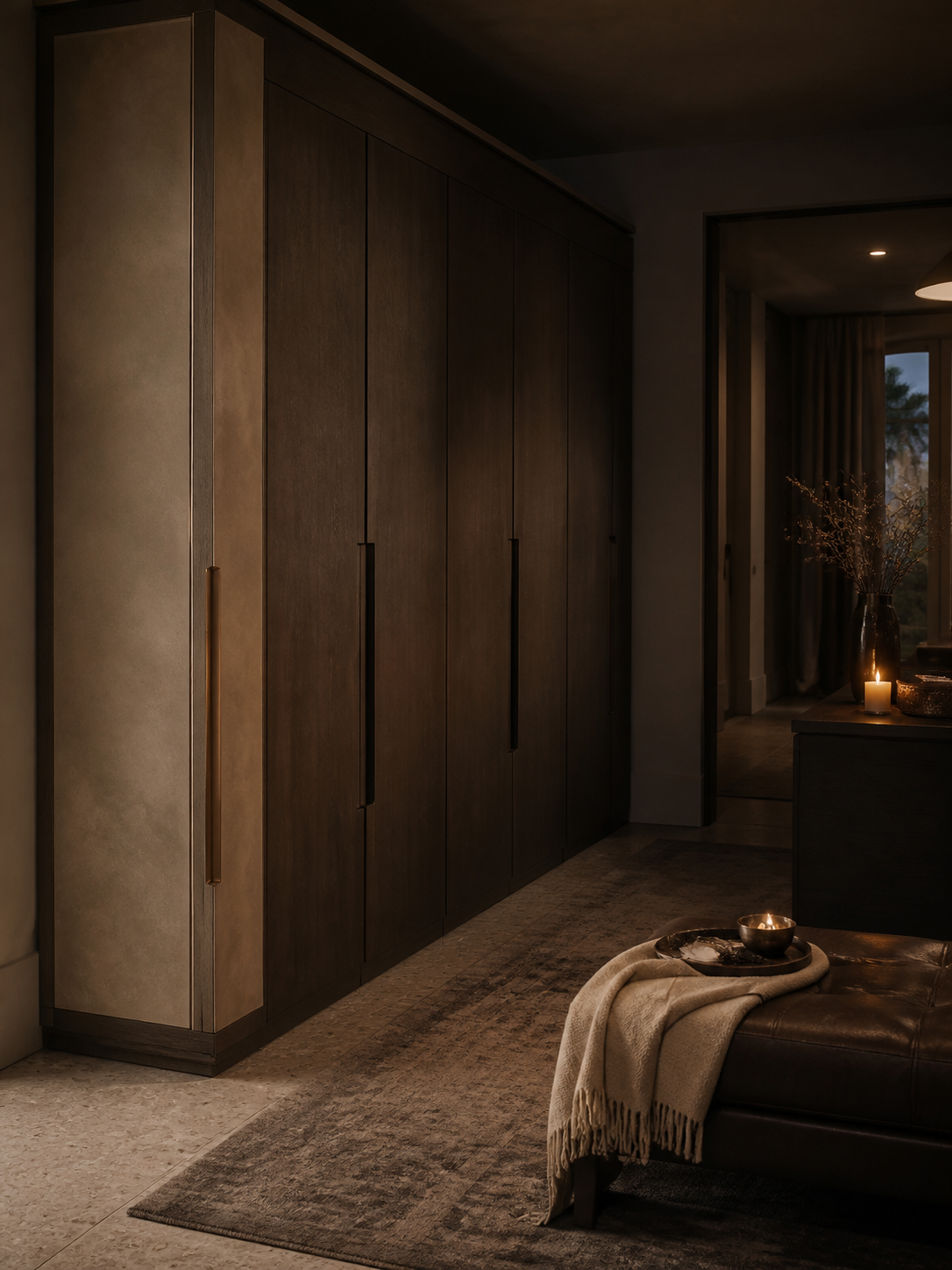 Suite de vestidor Elementum con eje de galería Dressing estudio de adaptación