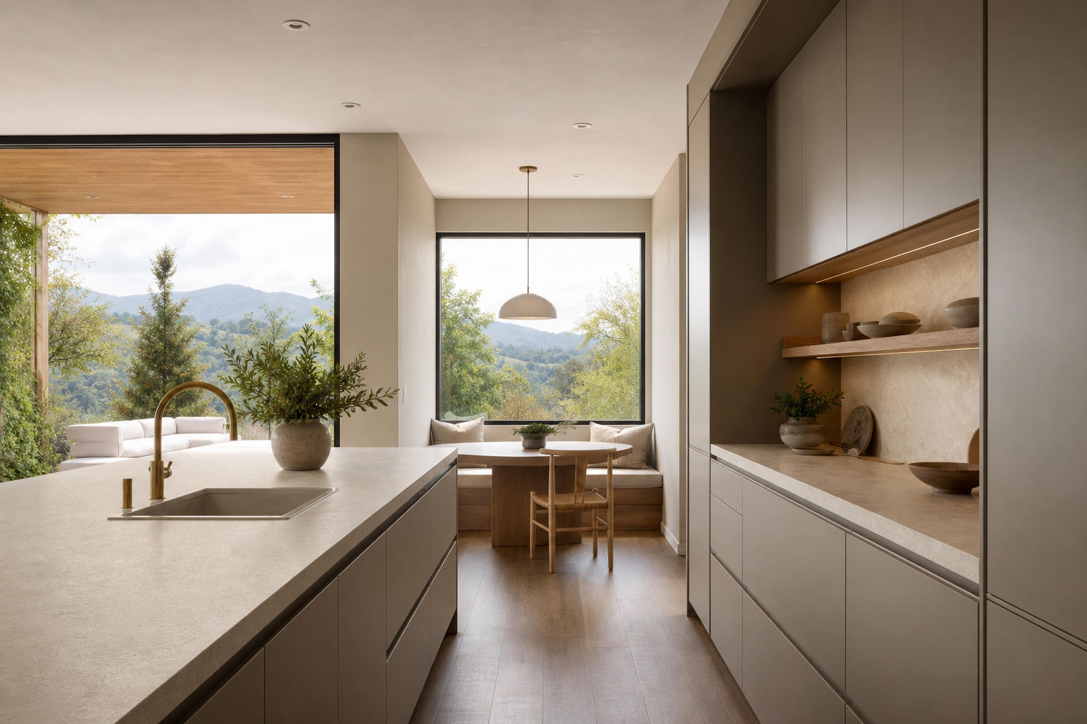 Fadior Riviera Kitchen Suite with Service Courtyard Breakfast Wall — interior room context showing cabinet integration